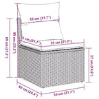 vidaXL Garden Sofa Set PE rattan 7-piece set Adjustable Armrests