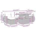 vidaXL Garden Sofa Set PE rattan 7-piece set Adjustable Armrests