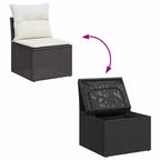 vidaXL Garden Sofa Set PE rattan 7-piece set Adjustable Armrests