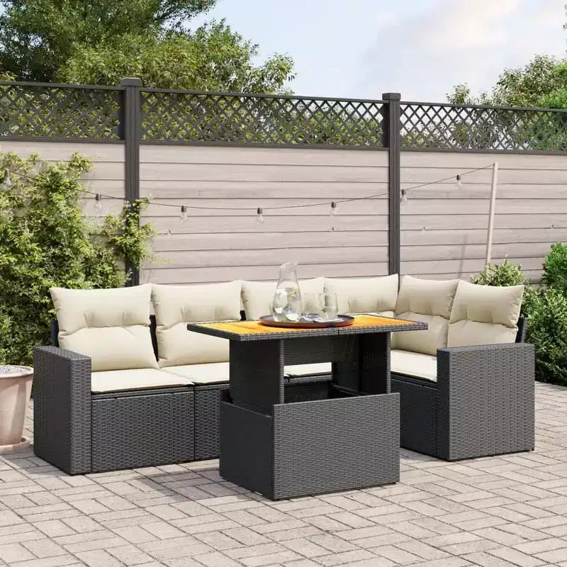 vidaXL Modular Patio Sofa Set with Cushions