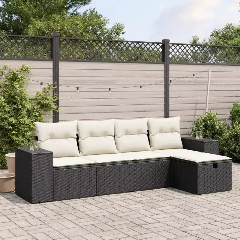 vidaXL Flexible Modular Patio Sofa Set with Cushions for Outdoor Use