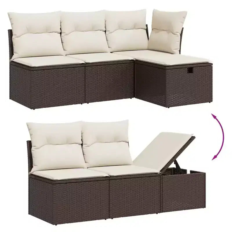 vidaXL Flexible Modular Patio Sofa Set with Cushions for Outdoor Use