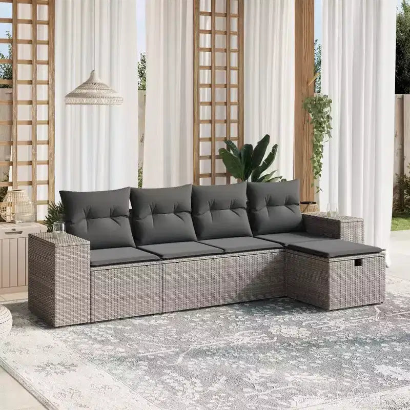 vidaXL Flexible Modular Patio Sofa Set with Cushions for Outdoor Use