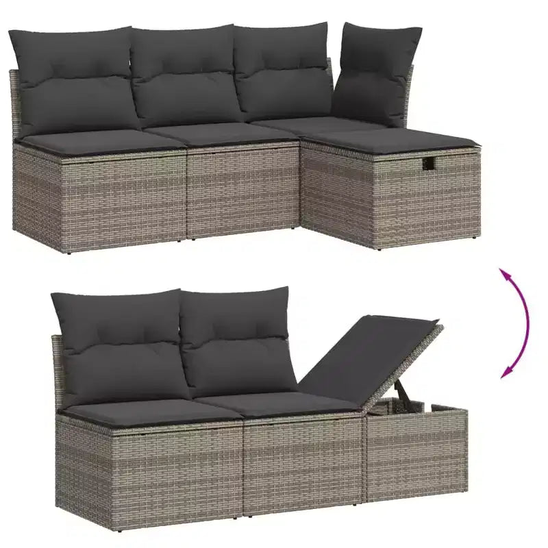 vidaXL Flexible Modular Patio Sofa Set with Cushions for Outdoor Use