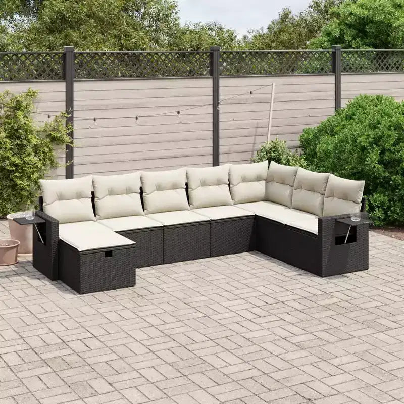 vidaXL Outdoor Sofa Set with Storage - Stylish Poly Rattan