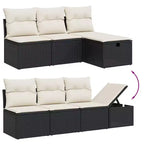vidaXL Outdoor Sofa Set with Storage - Stylish Poly Rattan