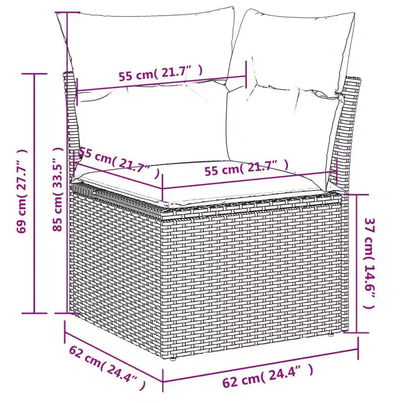 vidaXL Outdoor Sofa Set with Storage - Stylish Poly Rattan