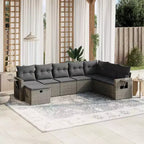 vidaXL Outdoor Sofa Set with Storage - Stylish Poly Rattan