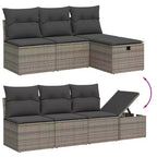 vidaXL Outdoor Sofa Set with Storage - Stylish Poly Rattan