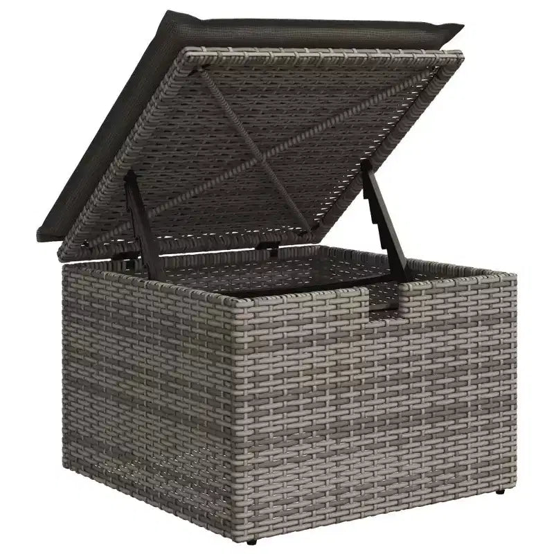 vidaXL Outdoor Sofa Set with Storage - Stylish Poly Rattan
