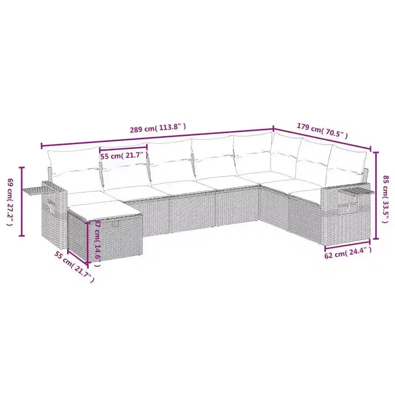 vidaXL Outdoor Sofa Set with Storage - Stylish Poly Rattan