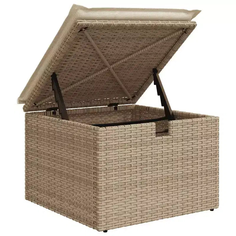 vidaXL Outdoor Sofa Set with Storage - Stylish Poly Rattan