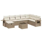 vidaXL Outdoor Sofa Set with Storage - Stylish Poly Rattan