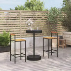 vidaXL Patio Bar Set Bar Stool Bistro Table Poly Rattan and Solid Wood Acacia