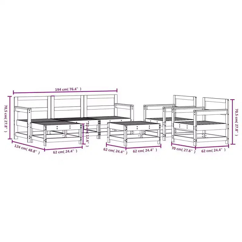 vidaXL modulaire terrasloungeset in verschillende kleuren