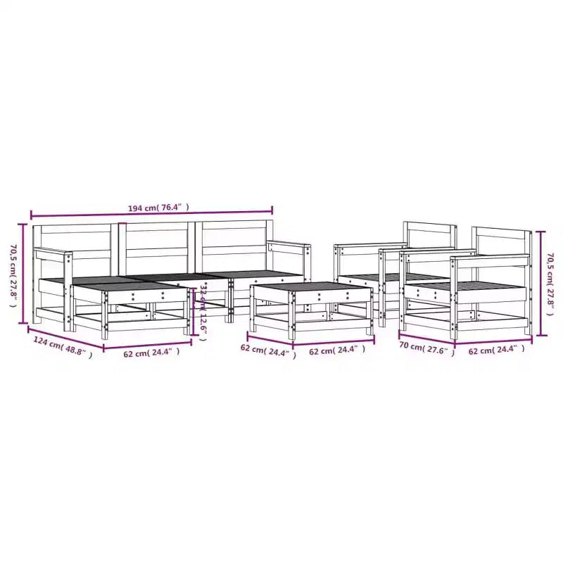 vidaXL modulaire terrasloungeset in verschillende kleuren