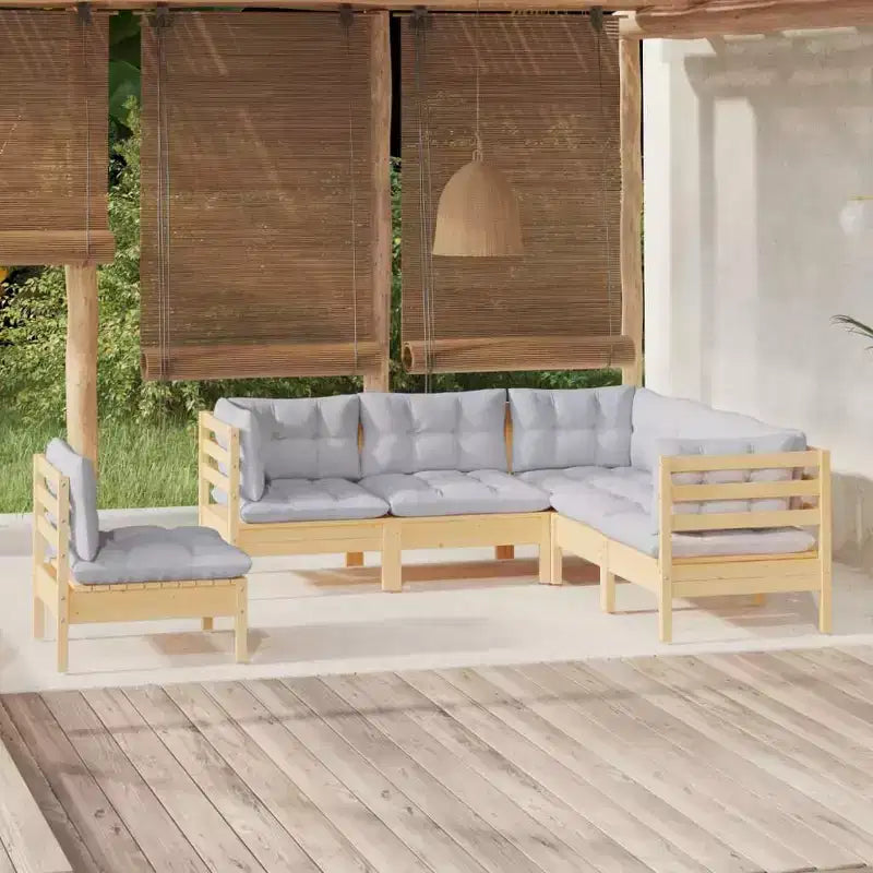 vidaXL tuinloungeset van natuurlijk dennenhout