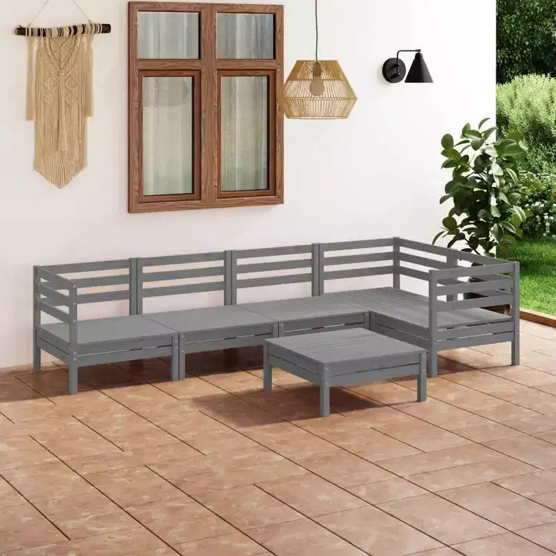 vidaXL Garden Lounge Set Solid pinewood 6 Piece Set Modular