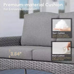 HOMLUX 4-delige loungeset voor buiten, rattanstoelen en -bank van gevlochten kunststof, weerbestendig, hoge rugleuning