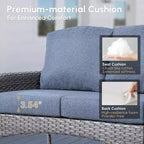 HOMLUX 4-delige loungeset voor buiten, rattanstoelen en -bank van gevlochten kunststof, weerbestendig, hoge rugleuning