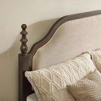 Slaapkamerset in queensize formaat - bedframe van massief hout van 85 met gestoffeerd hoofdbord en 2 nachtkastjes, geen boxspring nodig, voor de slaapkamer - Morden Fort