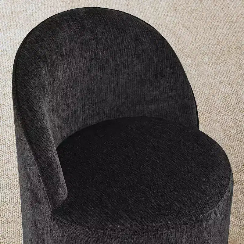 Dining Table Set for 4, Modern Barrel Chair with Wheels and Chenille Upholstery, Round Pedestal Table for Small-Dining Areas-Panipeachy