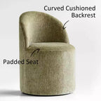 5-Piece Dining Table Set for 4, Modern Barrel Chair with Wheels and Chenille Upholstery, Black Round Pedestal Table-Panipeachy