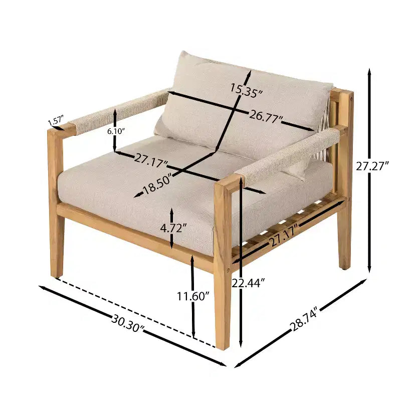 Christopher Knight Home Ashok Modern Patio Acacia Wood Seating Set with Slatted Side Table