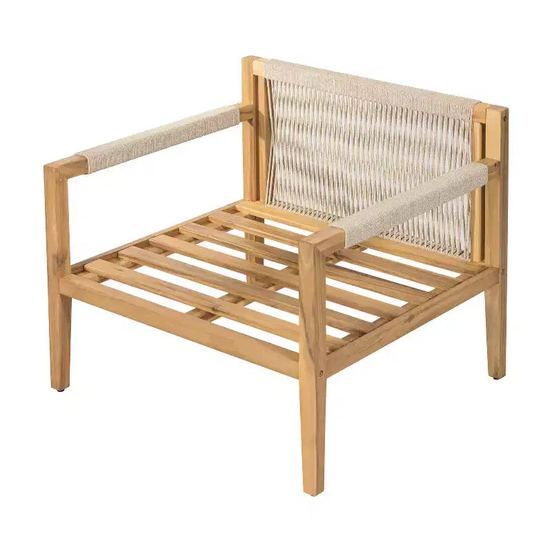 Christopher Knight Home Ashok Modern Patio Acacia Wood Seating Set with Slatted Side Table