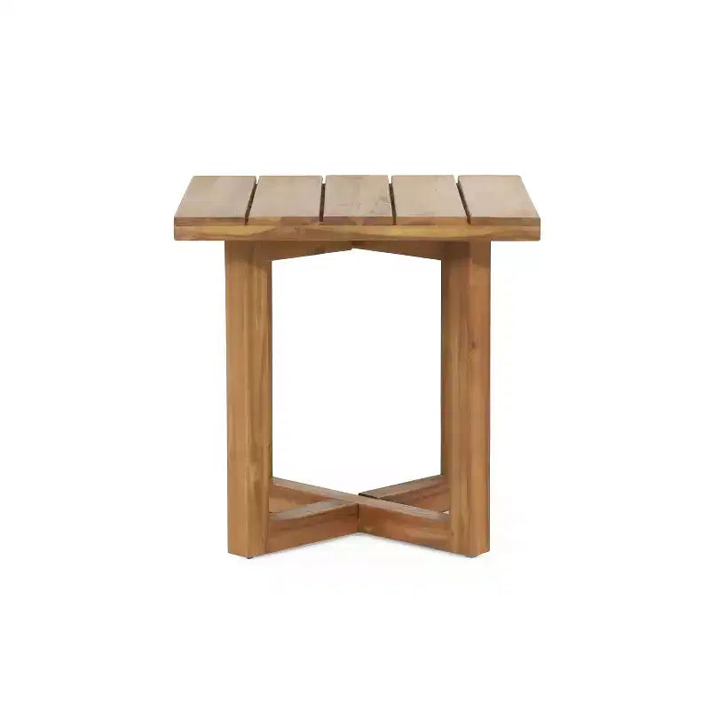 Christopher Knight Home Ashok Modern Patio Acacia Wood Seating Set with Slatted Side Table