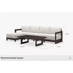 PURPLE LEAF tuinmeubelset, L-vormige buitenbank met zachte kussens voor tuin, veranda en terras