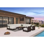 PURPLE LEAF Patio Furniture Set Enclosed Outdoor Couch with Soft Cushion Pillows for Yard Porch Deck