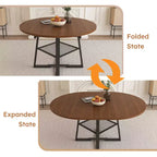 GDFStudio Raj Modern 5-Piece Extendable Dining Table Set with 4 Faux Leather Upholstered Chairs