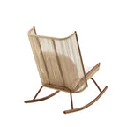 Christopher Knight Home Ved Farmhouse 3 Piece Patio Dining Set with Acacia Wood Table and Iron Rocking Chairs