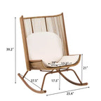 Christopher Knight Home Ved Farmhouse 3 Piece Patio Dining Set with Acacia Wood Table and Iron Rocking Chairs