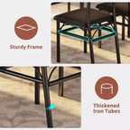 Garvee 5 Piece Dining Table Set for 4, Wooden Industrial Rectangular Kitchen Dinner Table w/ 4 Upholstered High Back Chairs Set