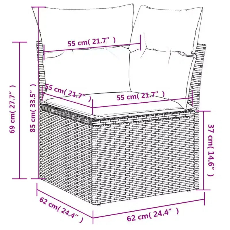 vidaXL moderne modulaire loungeset voor buiten met kussens