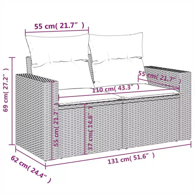 vidaXL moderne modulaire loungeset voor buiten met kussens