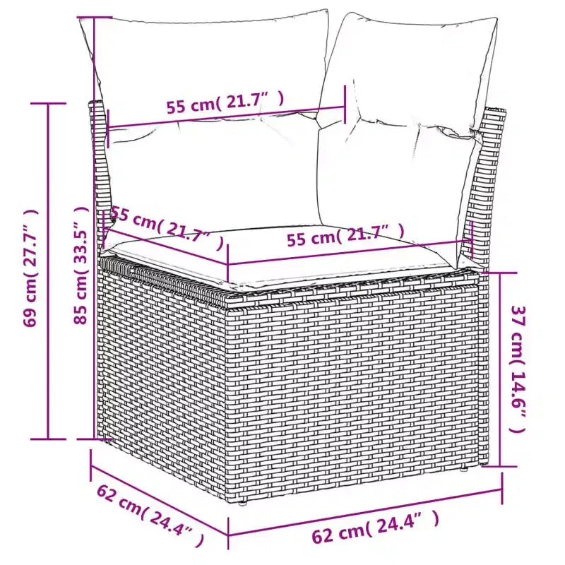 vidaXL moderne modulaire loungeset voor buiten met kussens