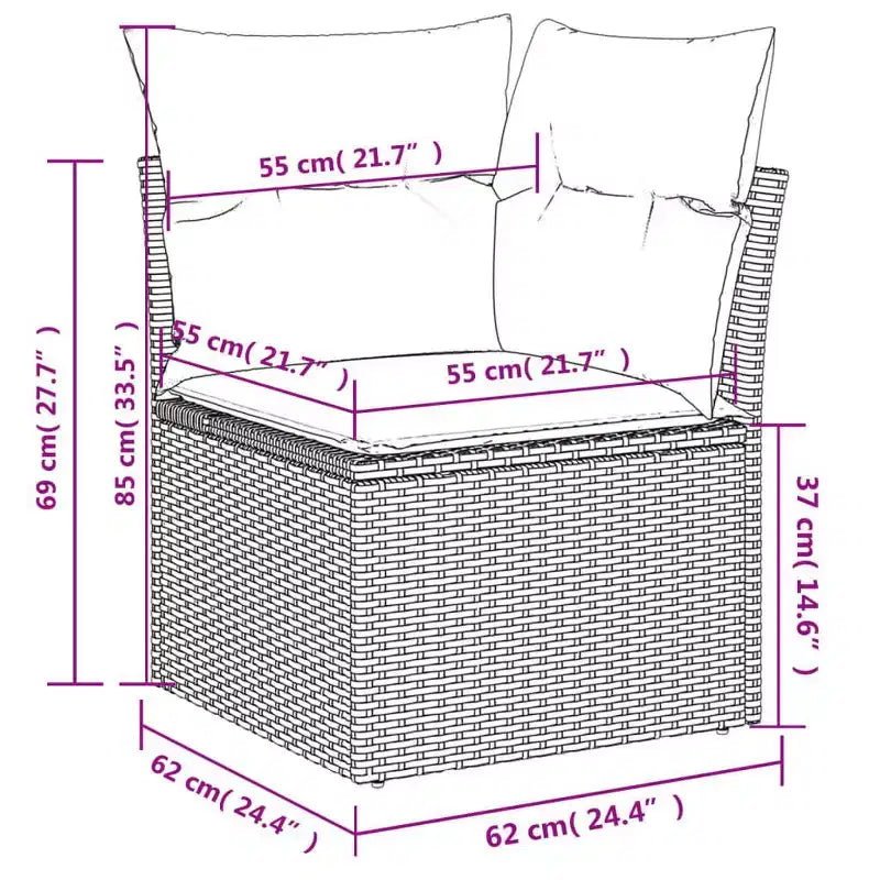 vidaXL moderne modulaire loungeset voor buiten met kussens