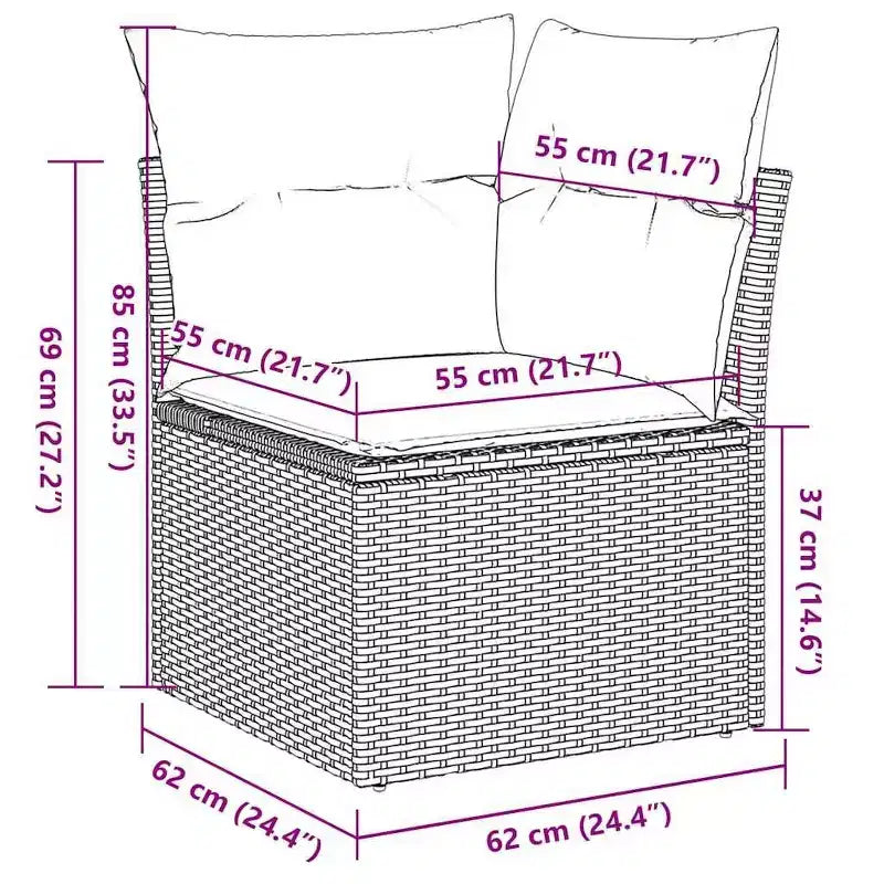 vidaXL Modular Garden Sofa Set with Cushions