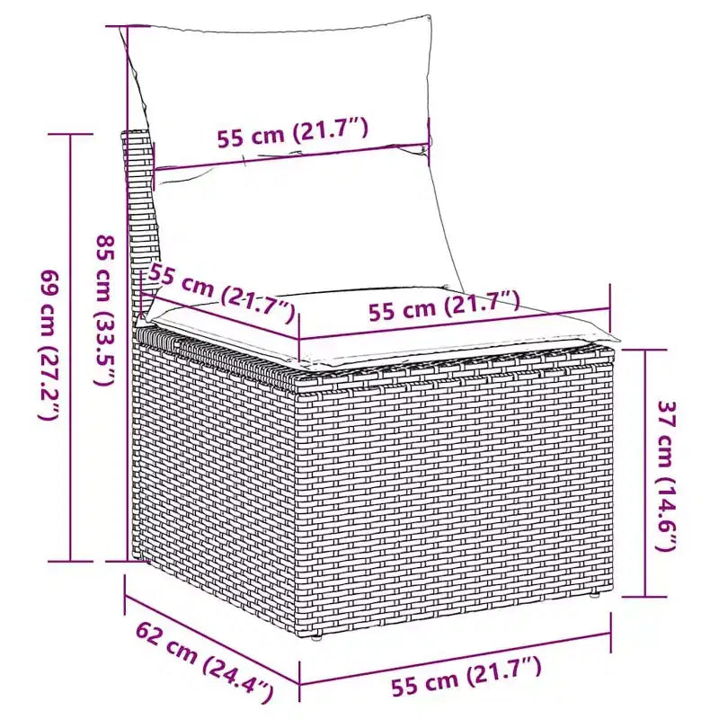 vidaXL Modular Garden Sofa Set with Cushions
