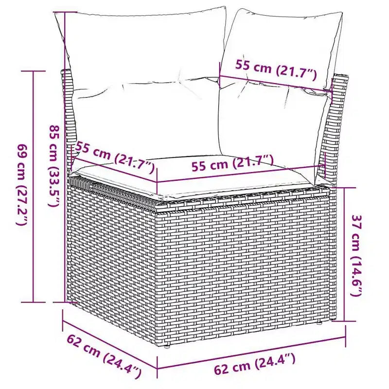 vidaXL Modular Garden Sofa Set with Cushions