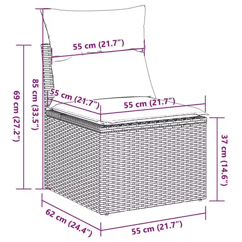 vidaXL Modular Garden Sofa Set with Cushions