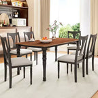 7-Piece Extendable Dining Set with 60-78 Table and 6 Upholstered Chairs