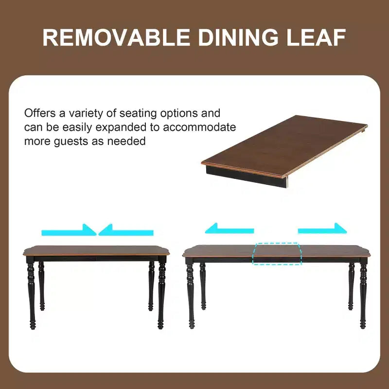 7-delige uitschuifbare eettafelset met tafel van 60-78 en 6 gestoffeerde stoelen
