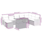 vidaXL modulaire loungeset voor in de tuin met kussens in meerdere kleuren