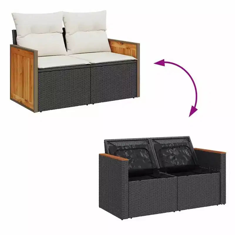 vidaXL modulaire loungeset voor in de tuin met kussens in meerdere kleuren