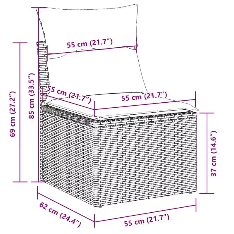 vidaXL modulaire loungeset voor in de tuin met kussens in meerdere kleuren