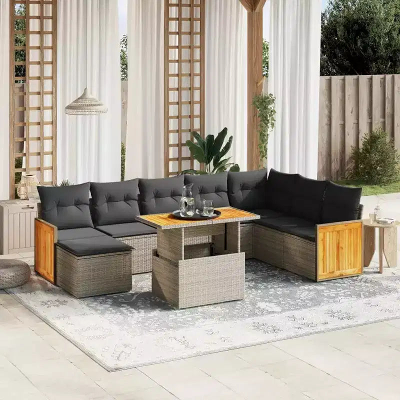 vidaXL modulaire loungeset voor in de tuin met kussens in meerdere kleuren